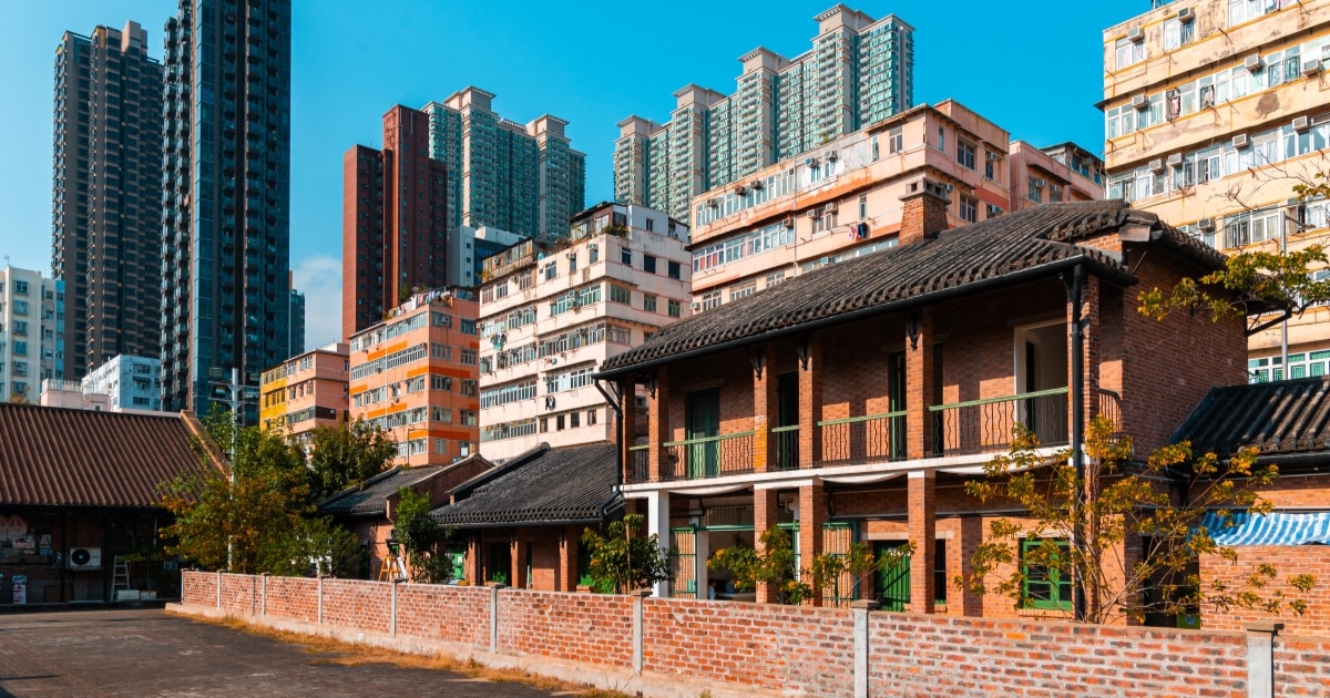  The facade of the Cattle Depot Artist Village during the day.