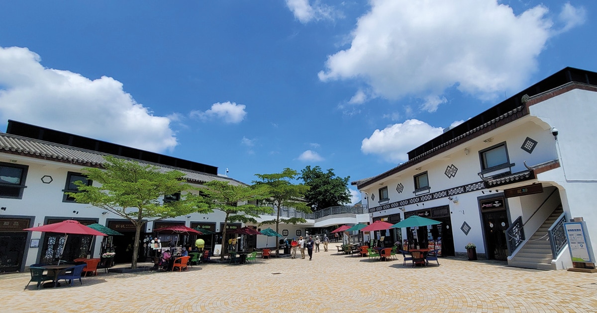 The main square of Ngong Ping Village.