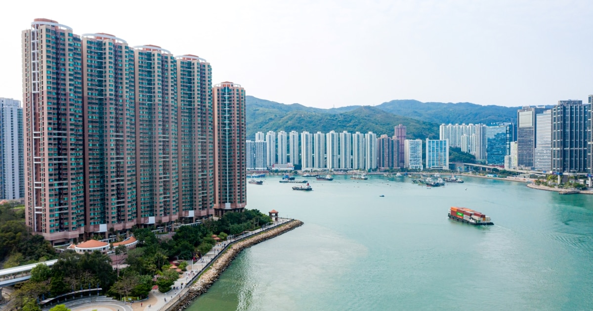 Tsing Ma Bridge across Ma Wan